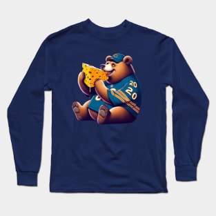 Chicago Bear Eating a Block of Cheese | Chicago Bears vs. Greenbay Packers Cheesehead Long Sleeve T-Shirt